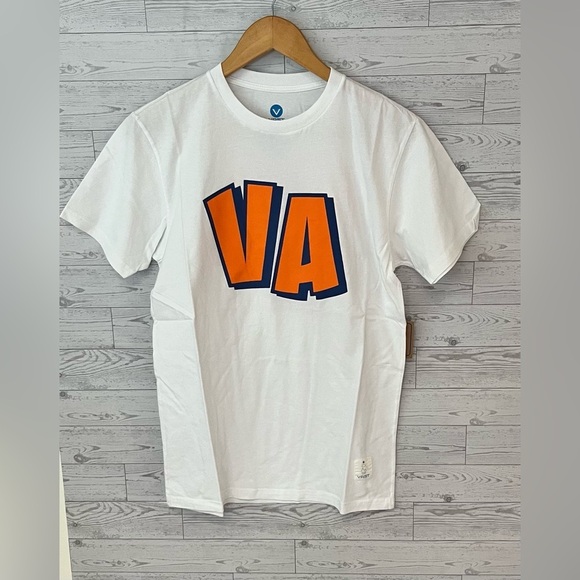 Vast Life Men's Small Vibrant Orange Graphic White Short Sleeve Tee Shirt - Picture 1 of 5